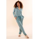 Charlie Choe - Doorknooppyjama - Groen Print - Lange Mouwen & Lange Broek