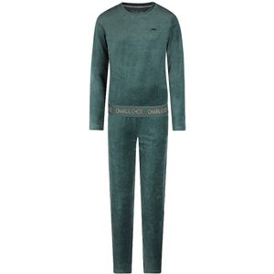 Charlie Choe - Dames Pyjama - Teal Green - Velours - Warme Winter Pyjama