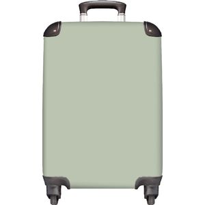 MuchoWow® Koffer - Mintgroen - Effen kleur - Past binnen 55x40x20 cm en 55x35x25 cm - Handbagage - Trolley - Fotokoffer - Cabin Size - Print