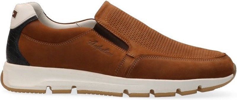 Australian Eagle - Instappers - Cognac - Nubuck - Leer - Rubber Zool