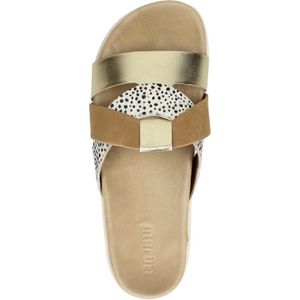 Maruti - Bari - Slipper - Gold/pixel Offwhite - Leer
