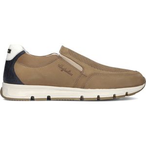 Australian, Schoenen, Heren, Beige, 45 EU, Beige Leren Instappers met Gevormd Voetbed