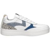 Maruti Mave | white blue denim pixel lage sneakers dames
