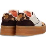 Scotch & Soda - Minny - Leren Sneakers - Wit/Bruin