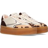 Scotch & Soda - Minny - Leren Sneakers - Wit/Bruin