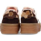 Scotch & Soda - Minny - Leren Sneakers - Wit/Bruin