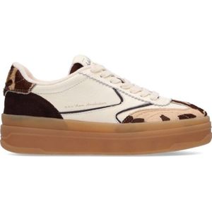 Scotch & Soda - Minny - Leren Sneakers - Wit/Bruin