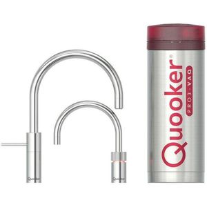 Quooker Nordic round twintap met PRO3 boiler 3-in-1 kraan Chroom