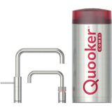 Quooker Nordic square Twintap met COMBI+ boiler 3-in-1 kraan RVS