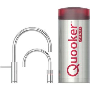 Quooker Nordic round twintap met COMBI+ boiler 3-in-1 kraan Chroom