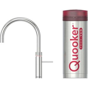 Quooker Fusion Round kokendwaterkraan - draaibare uitloop - PRO3 reservoir - Warm / kokend water - Chroom