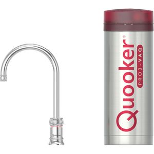 Quooker Classic Nordic Round kokendwaterkraan - draaibare uitloop - PRO3 reservoir - Warm / kokend water - Chroom 3CNRCHR