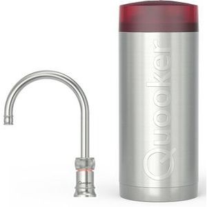 Quooker Classic Nordic Round kokendwaterkraan - draaibare uitloop - Combi reservoir - Warm / kokend water - RVS 22CNRRVS