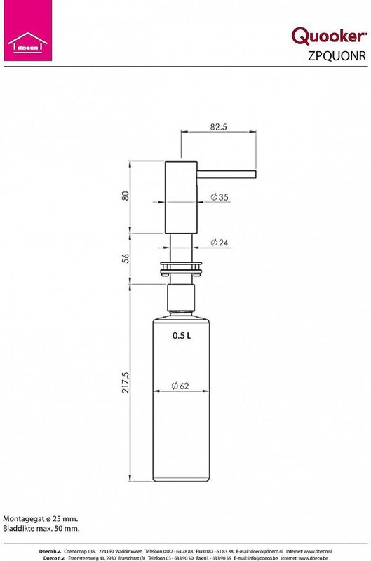 Quooker - Zeeppomp - Nordic Rose - Koper