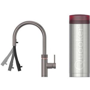 Quooker flex kokendwaterkraan - draaibare & uittrekbare uitloop - PRO3 reservoir - Warm / kokend water - gunmetal 3XGME