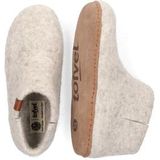 Tofvel - Mula - Pantoffels - Natural Delta - 100% Wolvilt - Lederen Loopzool