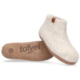 Tofvel - Mula - Pantoffels - Natural Delta - 100% Wolvilt - Lederen Loopzool