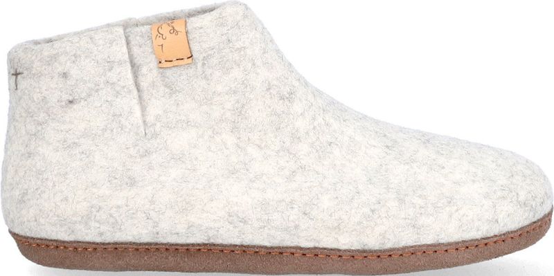 Tofvel - Mula - Pantoffels - Natural Delta - 100% Wolvilt - Lederen Loopzool