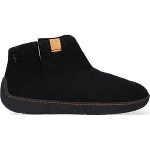 Tofvel - Rabara Pantoffels - Black - 100% Natuurlijke Wolvilt