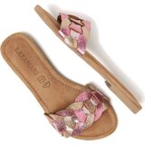 Lazamani - Mona Leren Dames Slippers Rose