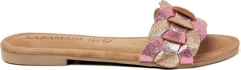 Lazamani - Mona Leren Dames Slippers Rose
