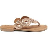 Lazamani - Juliet Leren Dames Slippers Peach