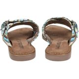 Lazamani - Mia Raffia - Slippers - Blue - Raffia - Zacht Voetbed