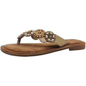 Lazamani Slippers beige Leer - Dames - Maat 37