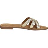 Lazamani - Nina - Leren Slippers - Goud