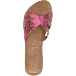 Lazamani - Nina Leren Dames Slippers Pink