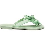 Lazamani - Daisy Leren Dames Slippers Green