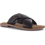 Lazamani - Leren mules black met gekruis