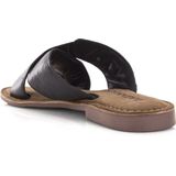 Lazamani - Leren mules black met gekruis