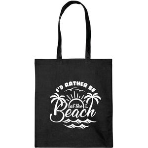 LBM zomer tas - I'd rather be at the beach - Zwart