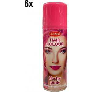 6x Haarspray roze 125 ml