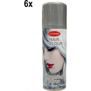 6x Haarspray zilver 125 ml