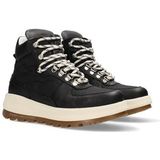 Shabbies Amsterdam Women SHS1329 Midtop Sneaker Leather Combi Black-Schoenmaat 42