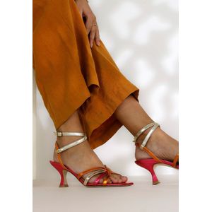 Fred De La Bretoniere, Schoenen, Dames, Veelkleurig, 37 EU, Leer, Dames Sandalen Metallic Leren Bandjes