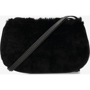 Fred de la Bretoniere Elle Furry Cross Body Crossbody Bag voor dames, zwart, zwart
