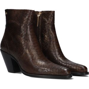 Fred De La Bretoniere Enkellaars Blaire Bruin Olijfglans - Dames Laarzen