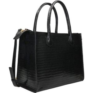 Fred De La Bretoniere Laptoptas Dames -  15 inch -  Leer -  Denise - zwart