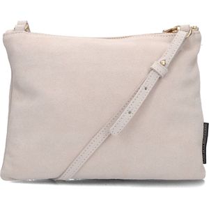 Fred De La Bretoniere, Tassen, Dames, Beige, ONE Size, Suède, Beige Suède Schoudertas Bregje