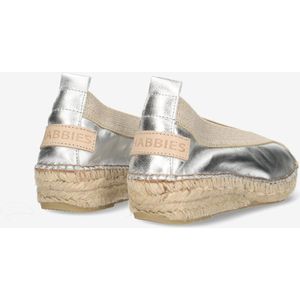 Shabbies Amsterdam Espadrille Palma Kimono Silver - Maat 37