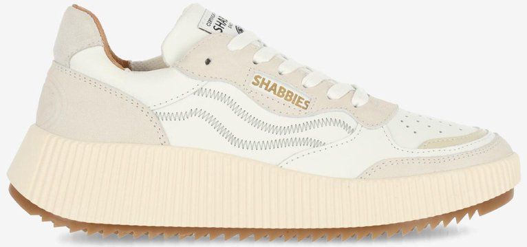 Shabbies Amsterdam Women Chavi Ziggi Sneaker Nubuck White Beige