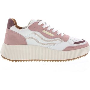 Shabbies Amsterdam Chavi Ziggi Sneaker Nubuck Wit Roze