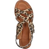Shabbies Amsterdam - Angel Cross Sandal - Leopard Pony - Black Cognac - Leer