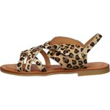 Shabbies Amsterdam - Angel Cross Sandal - Leopard Pony - Black Cognac - Leer