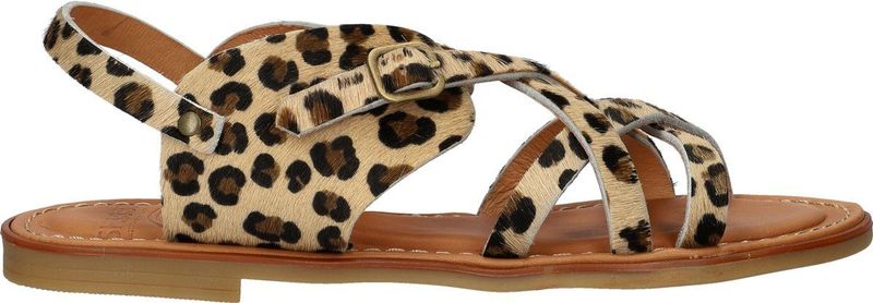 Shabbies Amsterdam - Angel Cross Sandal - Leopard Pony - Black Cognac - Leer