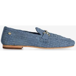Fred de la Bretoniere - Jolien Loafer - Geweven Suède - Jeans Blauw