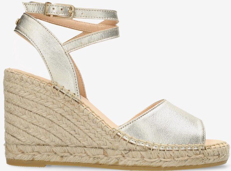 Fred de la Bretoniere Women Jacky O-Nine Espadrille Metallic Leather Light Gold-Schoenmaat 37